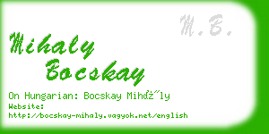 mihaly bocskay business card